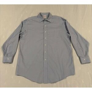 Brooks Brothers Madison Fit Stretch Cotton Dress Shirt Mens 16 1/2 34 Light Blue